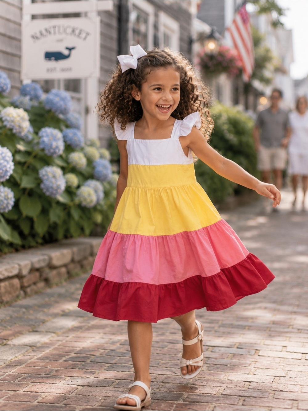 Precoce Girls Dress, Pre-Loved, Coquette Maximalist Colorblock